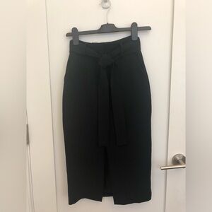 Black Midi Wilfred Skirt with Slit